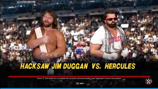 Jim Duggan vs Hercules. WWE 2K23