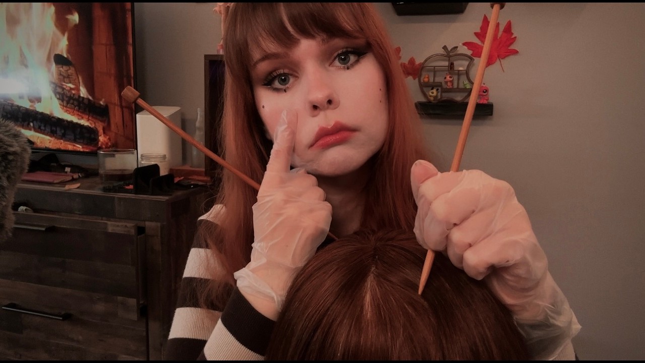 ASMR Mime Plays With Your Hair / Wooden Tools (No Talking)