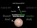 Dwarf planet makemake and its moon circled image by hubble in the kuiper belt