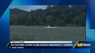No injuries after plane makes emergency landing in Ohio County
