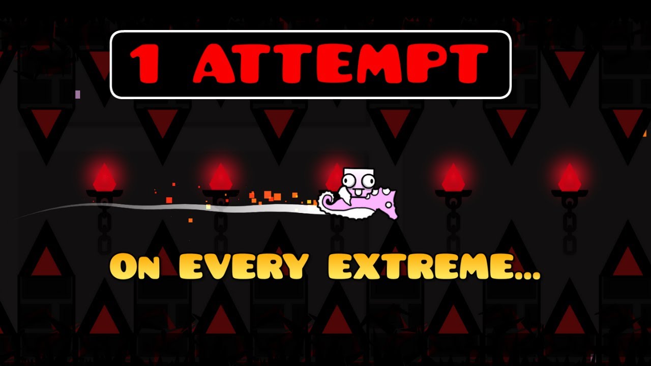 1 ATTEMPT ON EVERY EXTREME DEMON IVE BEATEN - YouTube