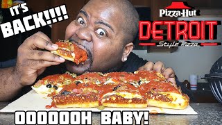Pizza Hut DETROIT-STYLE PIZZA Mukbang!🍕🍕🍕