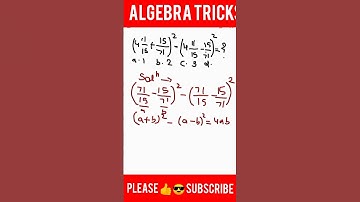 Algebra ! Algebra Math Tricks ! SSC CGL CHSL MTS GD ! #maths #shorts