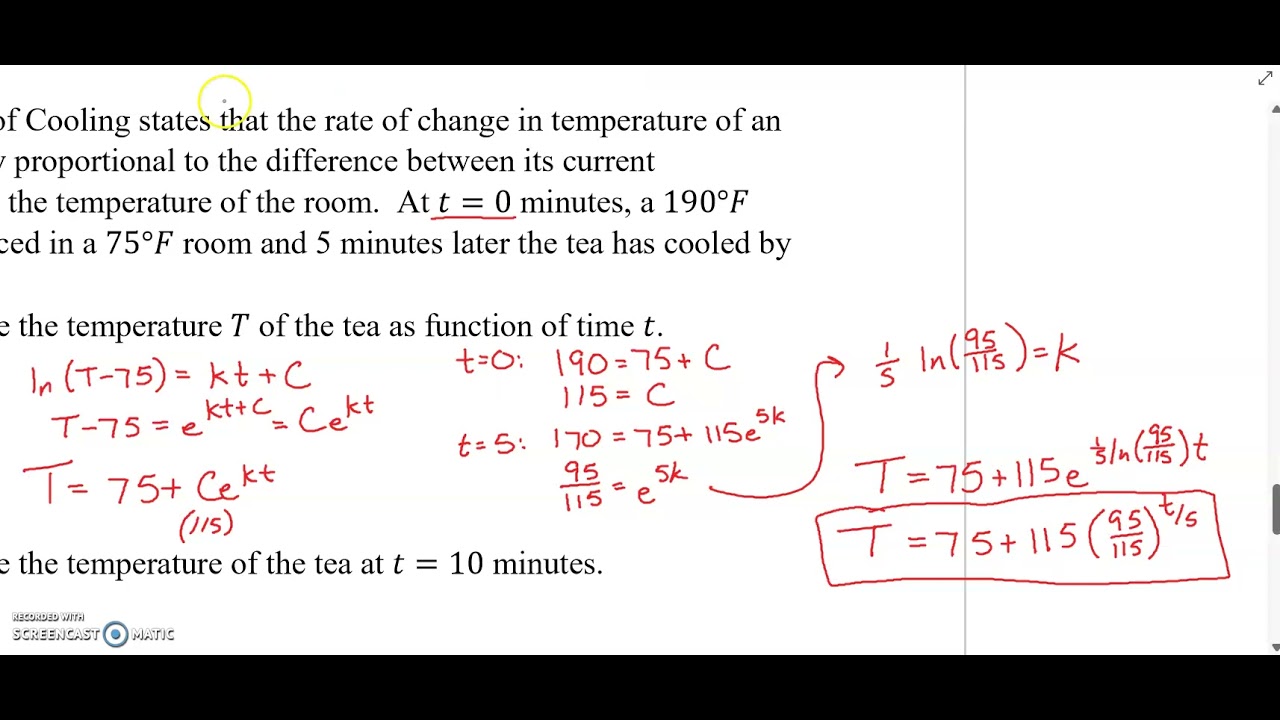 AP Calculus BC Differential Equations Exponential Growth (3 of 3