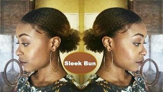 Tutoriel: Chignon plaqué sur cheveux crépus ||  Sleek Bun On Natural Hair