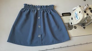 كيفية خياطة الجيبة للبنوتات (سن 1-3) / خياطة التنورة How to sew a skirt for little girls /sewing