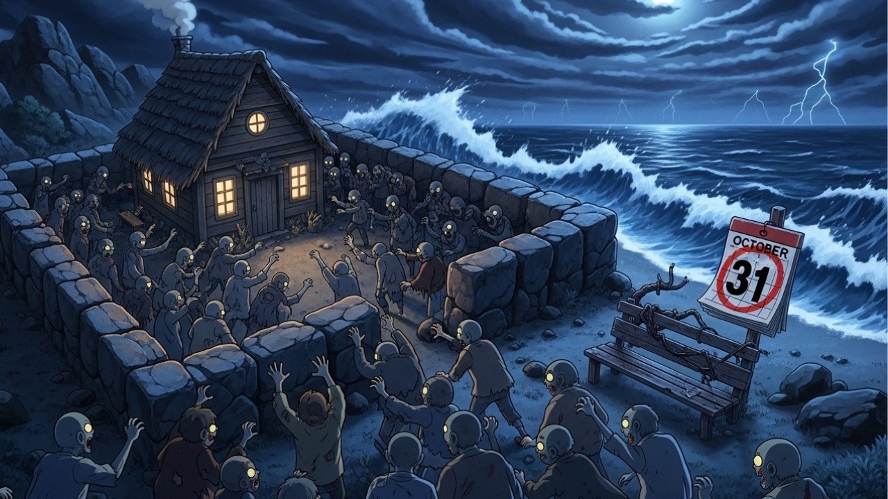 The World Ended | We Built a Cozy Hut on the Beach | Zombie Survival Ghibli ASMR