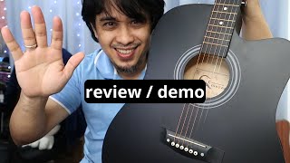 Kawes 41in Budget Acoustic Guitar review / demo - w/ truss rod and freebies