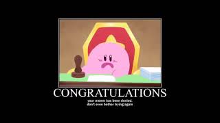 3 Kirby's versions of  'Congratulations: your meme has been approved'