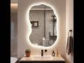 VASUHOME 20"x30" Irregular LED Bathroom Mirror, Backlit Lighting, Tempered Glass Wall