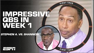 Stephen A. & Shannon Sharpe DISAGREE over the MOST IMPRESSIVE Week 1 QB | First Take
