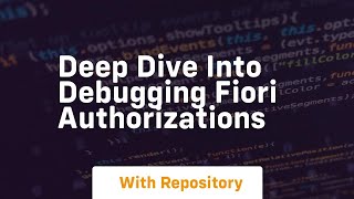 Deep dive into debugging fiori authorizations