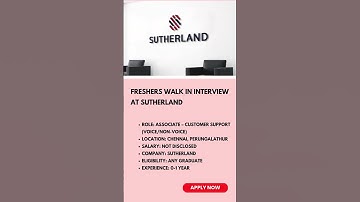 Freshers Walk in Interview at Sutherland | Link in Description #walkinjobs #shorts #freshersvacancy