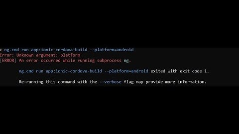 Error: Unknown argument: platform
