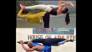 Recreating an acro yoga pose🇳🇬.. How to make an incredible body pose  #yoga #art #flexible #split