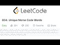 LeetCode Unique Morse Code Words Solution Explained - Java