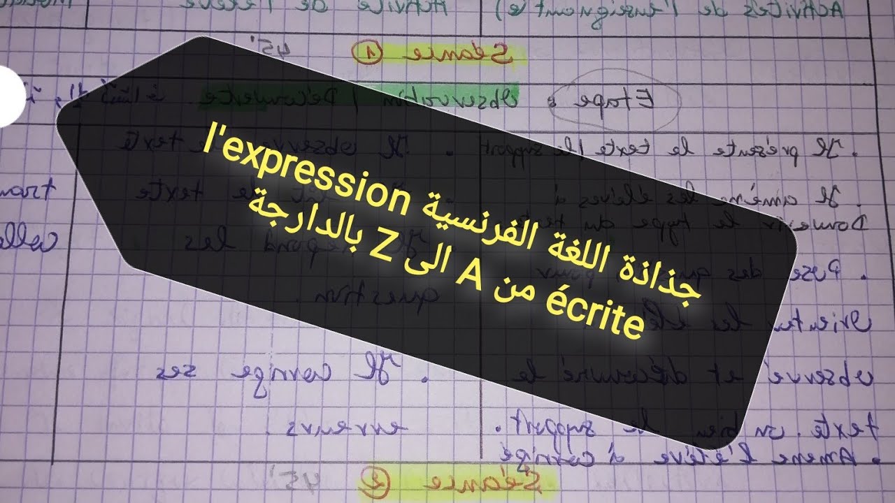 طريقة تحضير جذاذة اللغة الفرنسية  production de l'écrit بالدارجة و بطريقة سهلة و مفهومة (الجزء2)