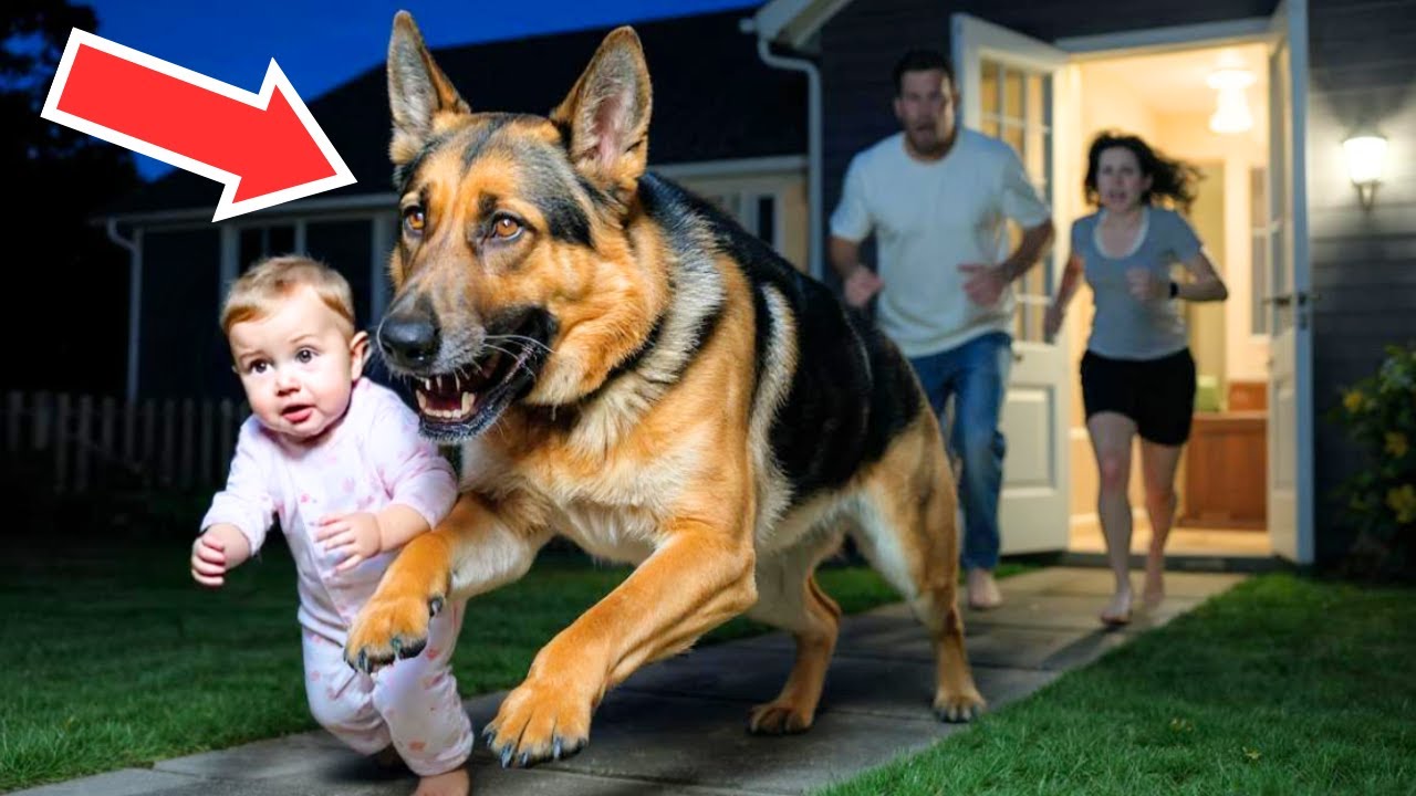 Baby And German Shepherd Run Out Together At 3AM—Where They Go Leaves Parents Frozen In Shock!