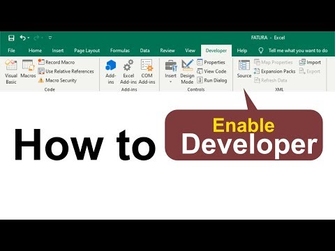 How to enable ms excel developer tab || MS Excel 2019