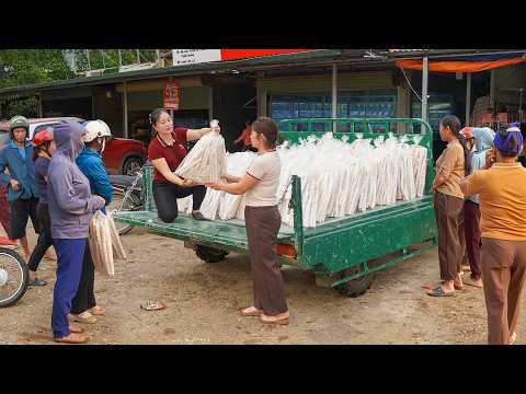 Rice Puffing Process, Use Truck To Transport Lots of Rice Puffing Go To Countryside Market Sell