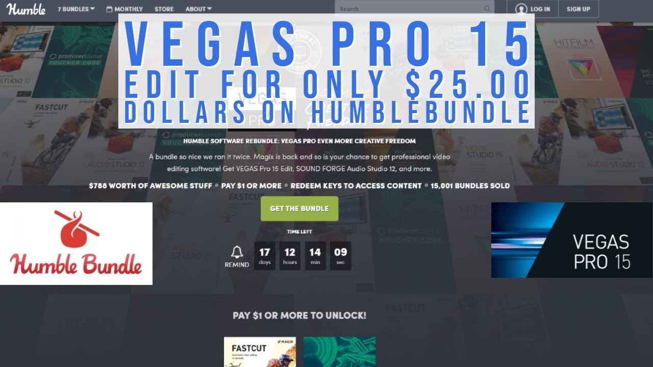 Vegas Pro 15 Edit for only $25.00 dollars | On Humble Bundle until June ...