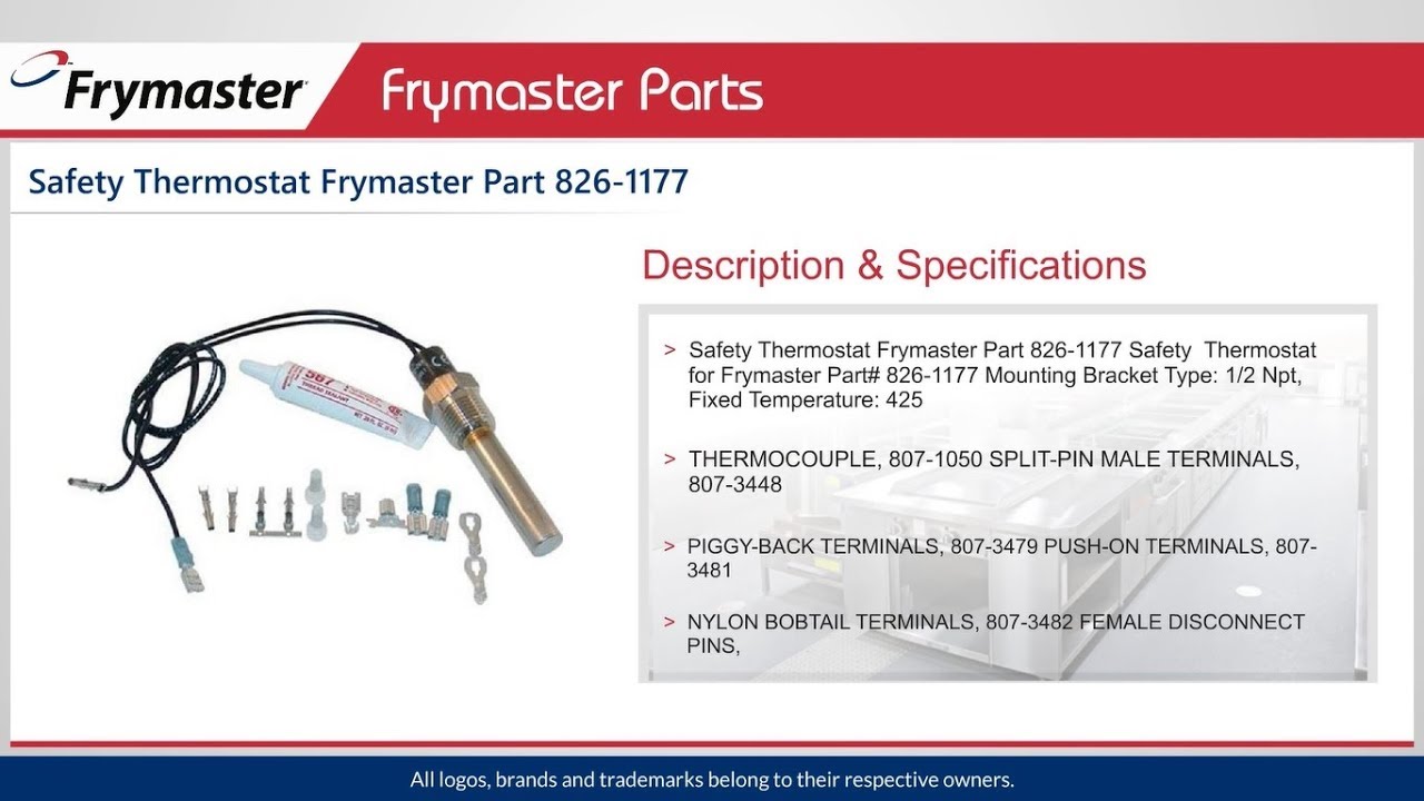 Frymaster Parts Safety Thermostat 8261177 Restaurant Equipment Parts