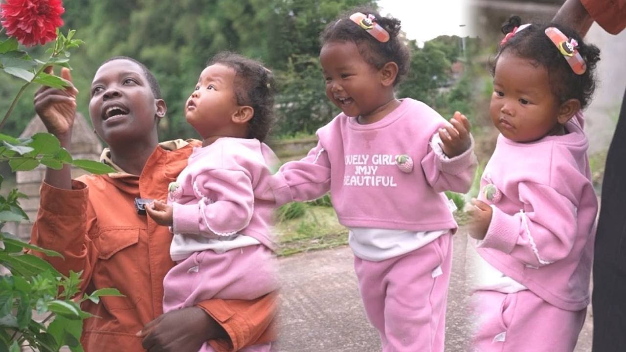 Taking my daughter out for a walk! Everyone in the village adores her!