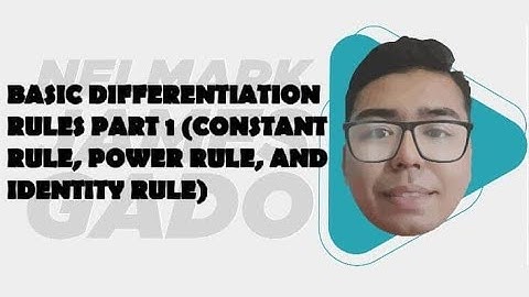Basic Differentiation Rules Part 1 | CONSTANT, POWER, IDENTITY RULE | nelmark james gado