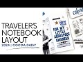 Travelers notebook process layout 2024  dt cocoa daisy silent moon unboxing