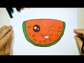 How to Draw a Cute  Happy Watermelon