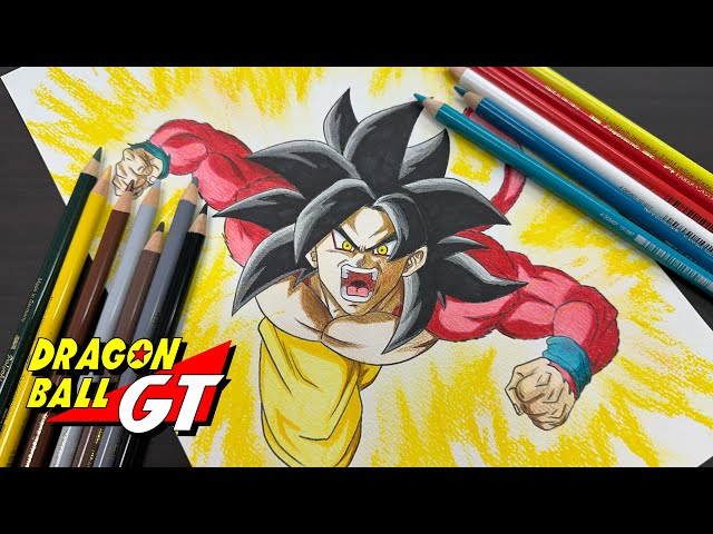 ドラゴンボール】スーパーサイヤ人4の孫悟空を描いてみた‼️色塗り編