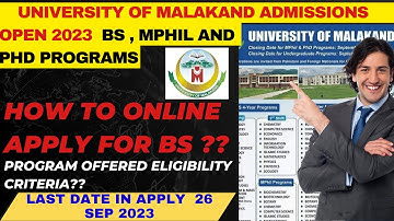 How to apply for BS in University of Malakand | University of Malakand Admissions 2023 #bsapply