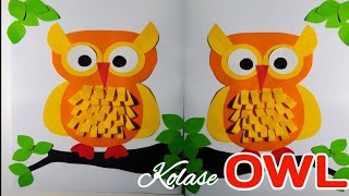 Membuat Kolase Burung Hantu dari Kertas Origami - How to make Collage OWL | Paper Craft Animal