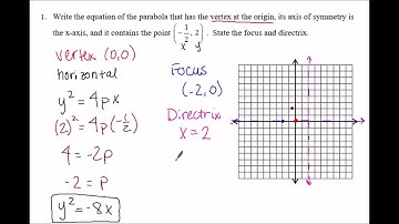 Precalculus - Unit 1 - Day 4 - Writing Equations of Parabolas
