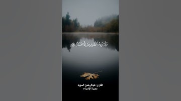 ﴿ وَنُنَزِّلُ مِنَ الْقُرْآنِ مَا هُوَ شِفَاءٌ وَرَحْمَةٌ لِلْمُؤْمِنِينَ ﴾ القارئ عبدالرحمن السويد