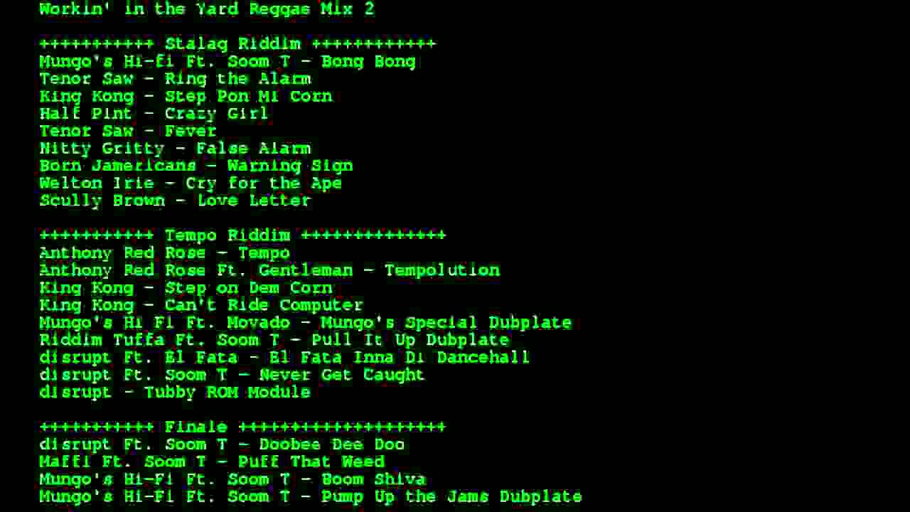 Workin' in a Yard Reggae Mix 2 - YouTube