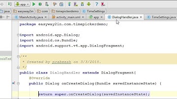 Android Studio Tutorial   20   Creating a Time Picker