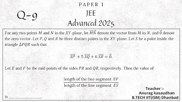 JEE Advanced 2025 Math Paper 1 (Q 9) solution | IIT JEE Maths | #jeeadvanced2025 #projecteducation