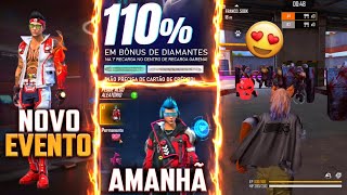 DATA BÔNUS 110%, NOVAS SKINS, DIA DOS NAMORADOS, NOVIDADES DA ATUALIZAÇÃO FREE FIRE