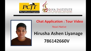 React Native Chat Application Tour Video | Java Institute | Hirusha Ashen Liyanage