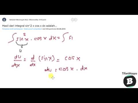 Hasil Dari Integral Sin 2 X Cos X Dx Adalah Youtube Hasil Dari Integral Sin 2 X Cos X Dx Adalah Youtube