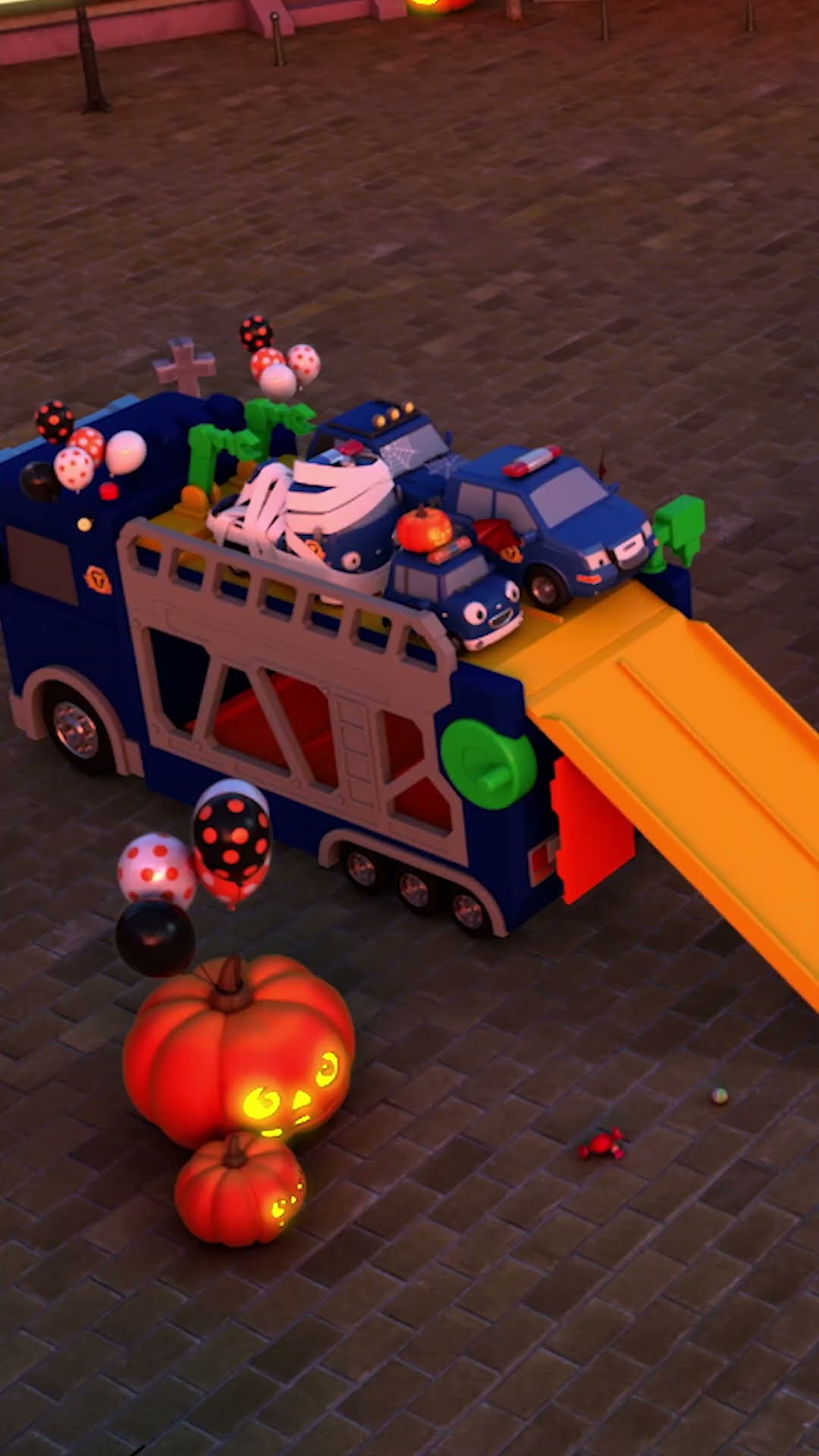 Trick or treat with Rescue trucks ?? #Shorts #Halloween #TayotheLittleBus