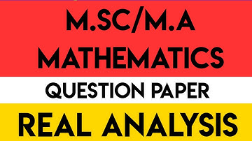 M.Sc/M.A Mathematics question paper I Real analysis I vbspu m.sc m.a Mathematics question paper