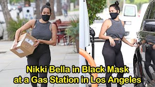Nikki Bella In Black Mask At A Gas Station In Los Angeles