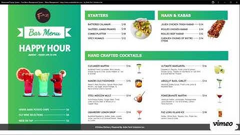 Tutorial Two : Demo Video - Free Digital Menu Display System from Anbe Tech Solutions