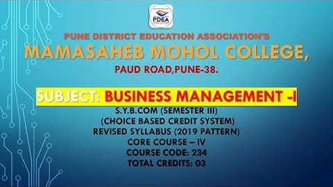 BUSINESS MANAGEMENT-I S.Y.B.Com Semester III