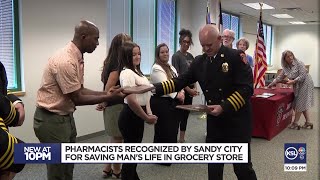 Smith's workers recognized by Sandy City for helping to save a life