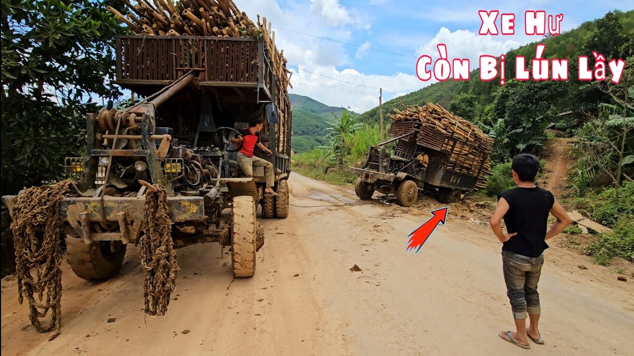 Nín thở xem tài xế xe độ xử lý chuyến đi chở gỗ đầy kịch tính hú hồn