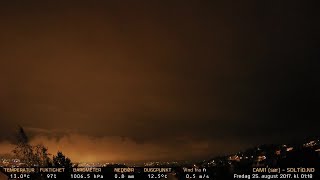 Timelapse Cam 1 - Natt til 25. august 2017