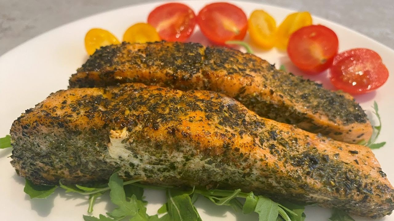 Pan fried Matcha (Green Tea) Trout Fillet